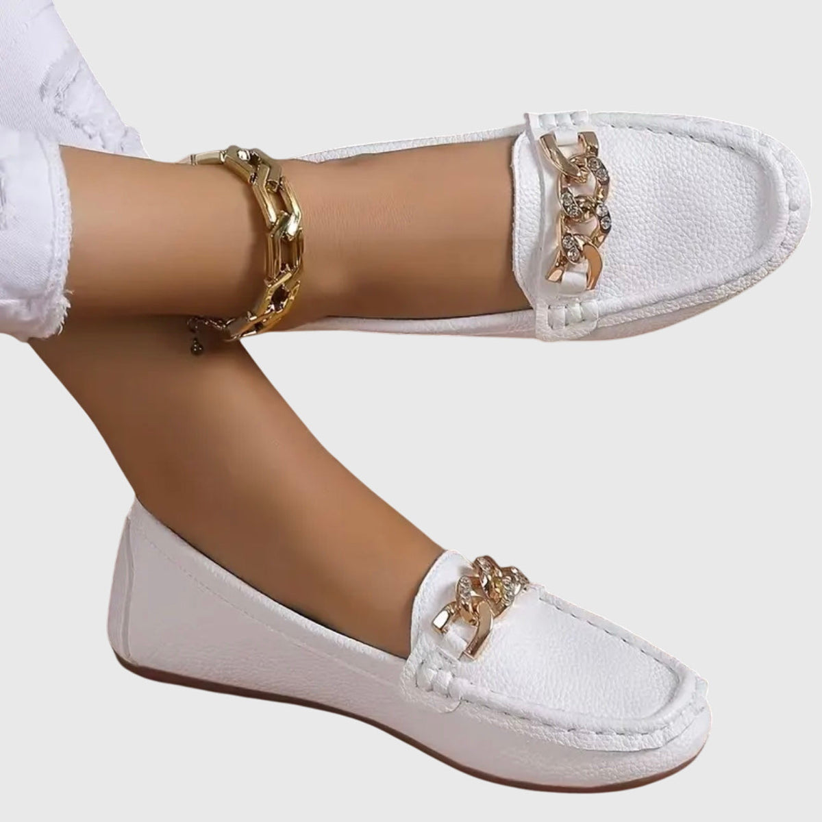 Eden - Flache Diamant-Schnalle Slipper
