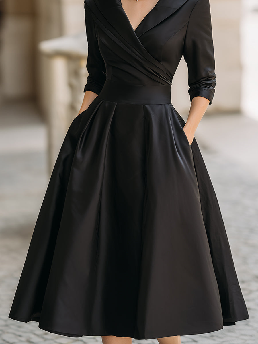 YARA | Wickel-Midikleid mit Kragen
