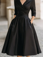 YARA | Wickel-Midikleid mit Kragen
