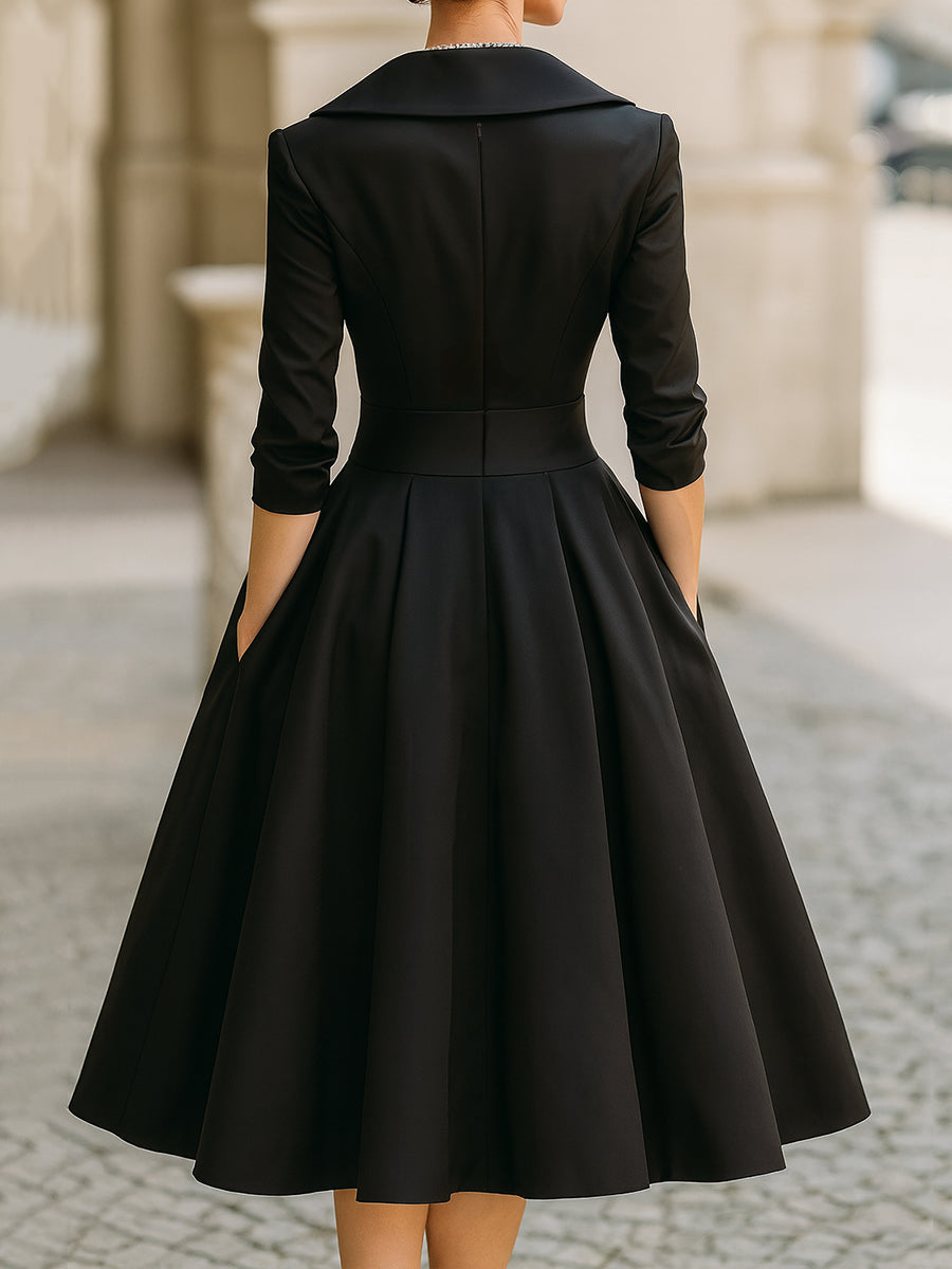 YARA | Wickel-Midikleid mit Kragen