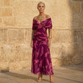 CELESTE | Elegantes Kleid mit Blättermuster
