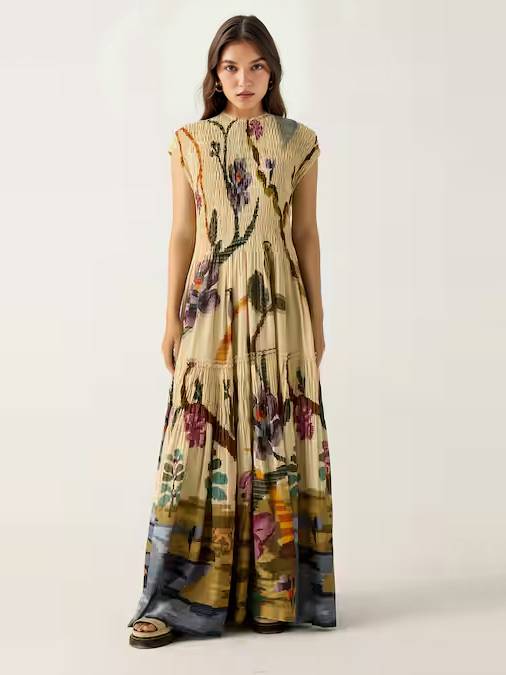 YASMIN | Künstlerisches Florales Maxikleid