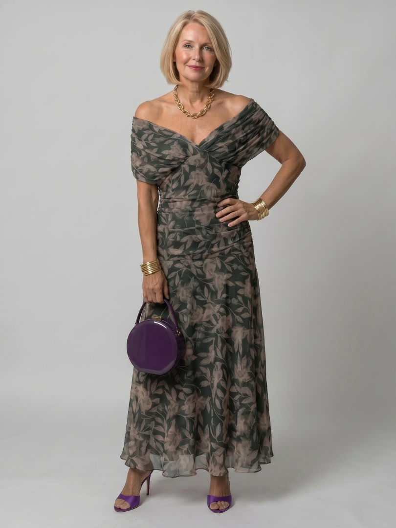 ANNEMARIE | Off-Shoulder Flow-Maxikleid