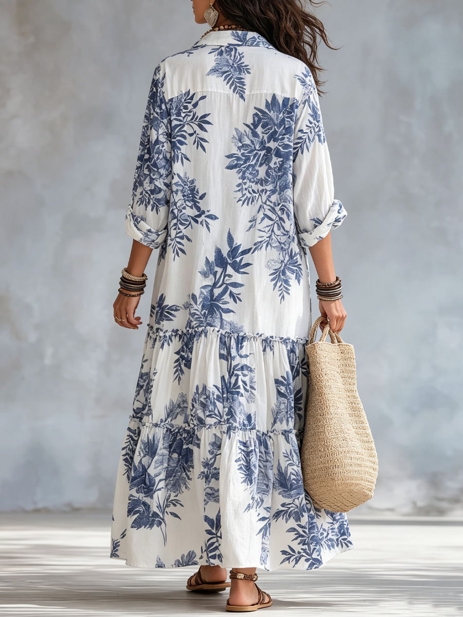 LIOBA | Boho-Maxikleid mit Blumenmuster