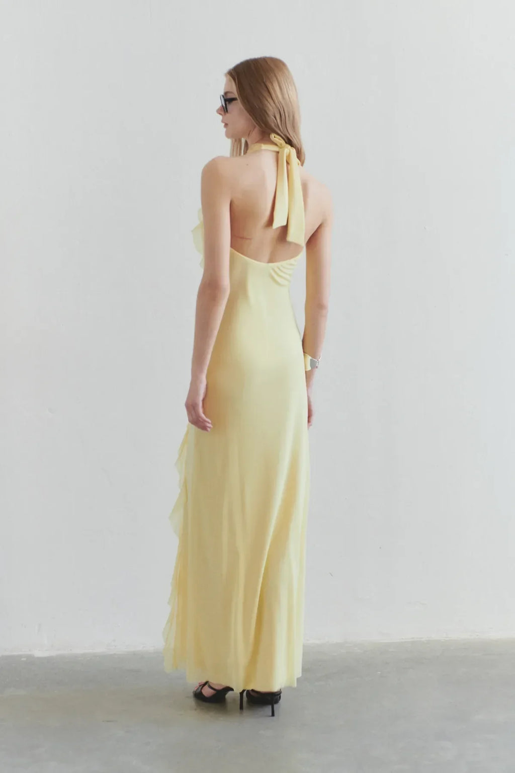 ESMEE | Fließendes Maxikleid mit Volant-Details