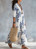 LIOBA | Boho-Maxikleid mit Blumenmuster