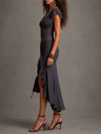 FINJA | Korsagen-Midikleid mit Raffung