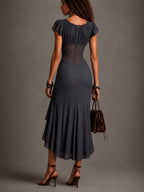 FINJA | Korsagen-Midikleid mit Raffung