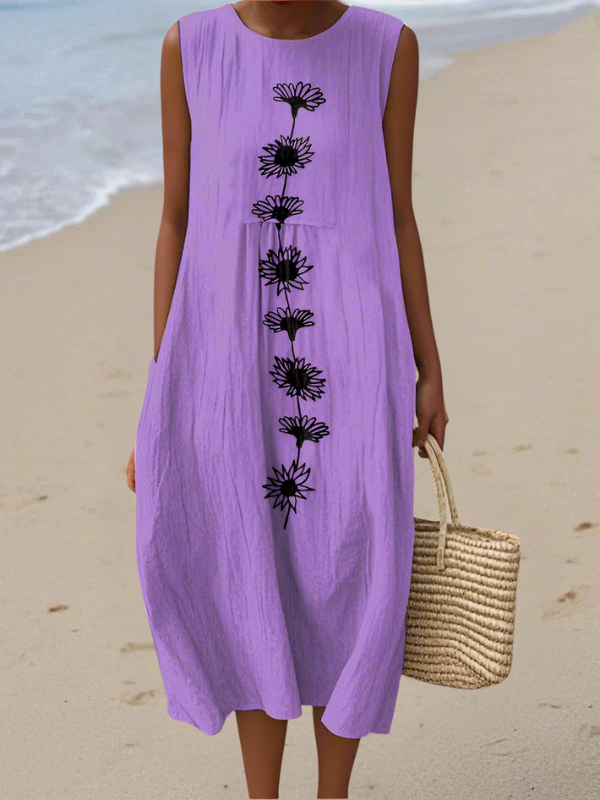 PEARL | Midikleid mit Floraler Stickerei