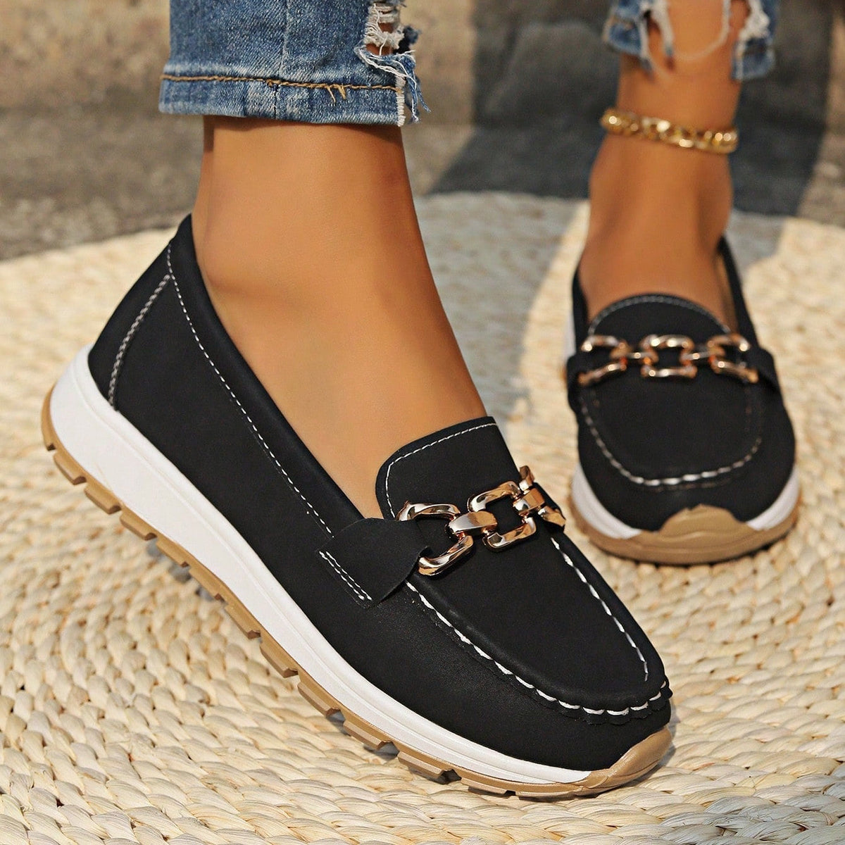 Ella - Orthopädische flache Schnallen-Loafer