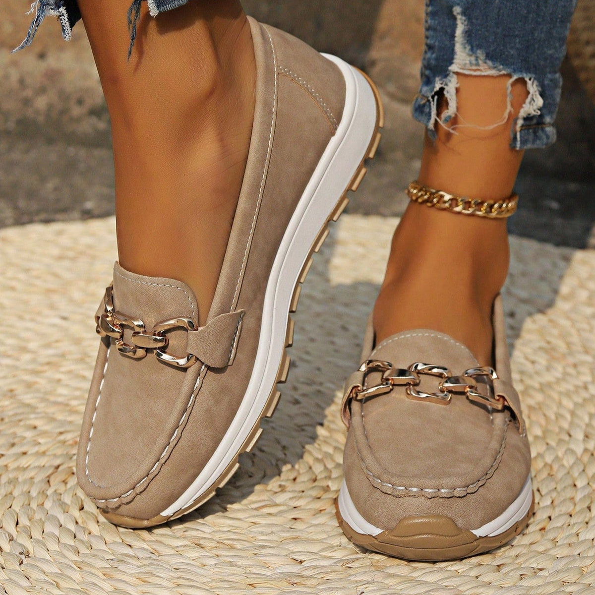 Ella - Orthopädische flache Schnallen-Loafer