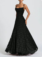 SOFIA Spitzen Maxi Kleid - Schwarz