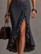 FINJA | Korsagen-Midikleid mit Raffung