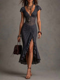 FINJA | Korsagen-Midikleid mit Raffung