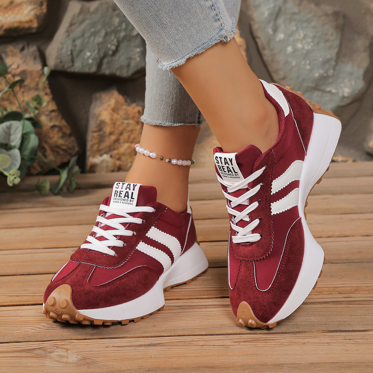 CLEO | Retro-Sneaker mit Schnürung