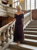 ANNEMARIE | Off-Shoulder Flow-Maxikleid
