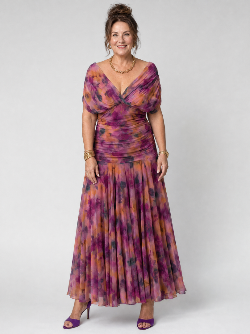 ANNEMARIE | Off-Shoulder Flow-Maxikleid