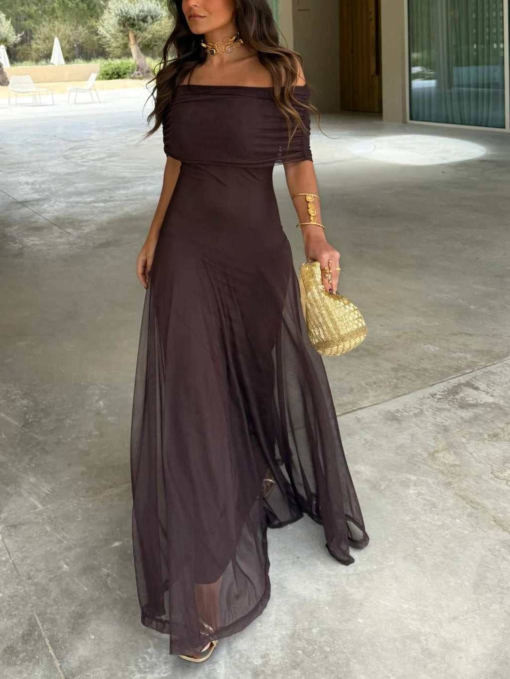 JEANNE | Elegantes Mesh-Maxikleid