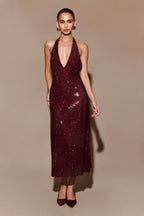 MEGAN | Pailletten-Halterkleid
