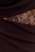 ISALIE | Halterneck-Maxikleid mit Spitzeneinsatz