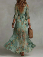 MALOU | Romantisches Wickel-Maxikleid mit Blumenmuster