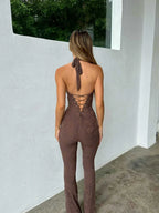 LINA | Jumpsuit mit tiefem V-Ausschnitt