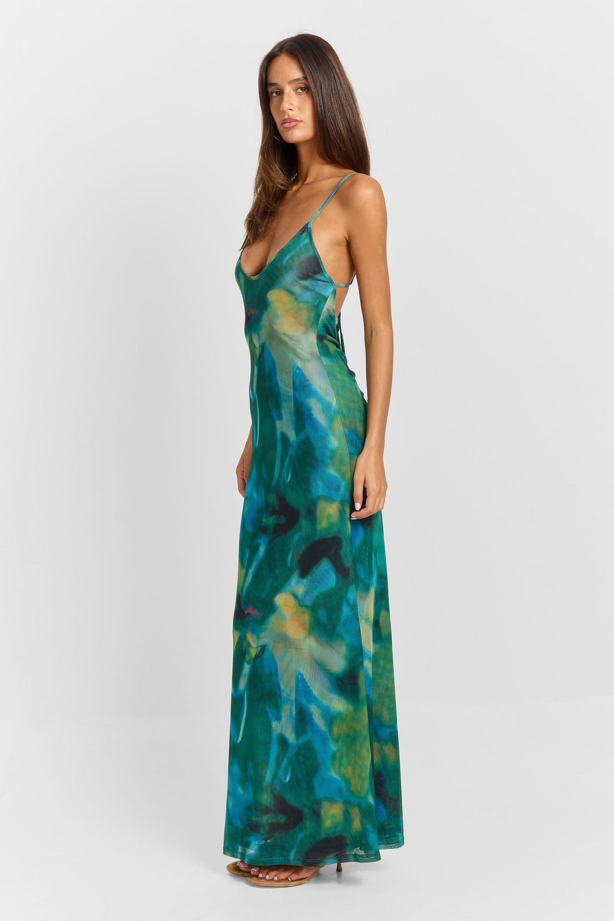 VERONIKA | Maxikleid mit Abstraktem Blumenmuster