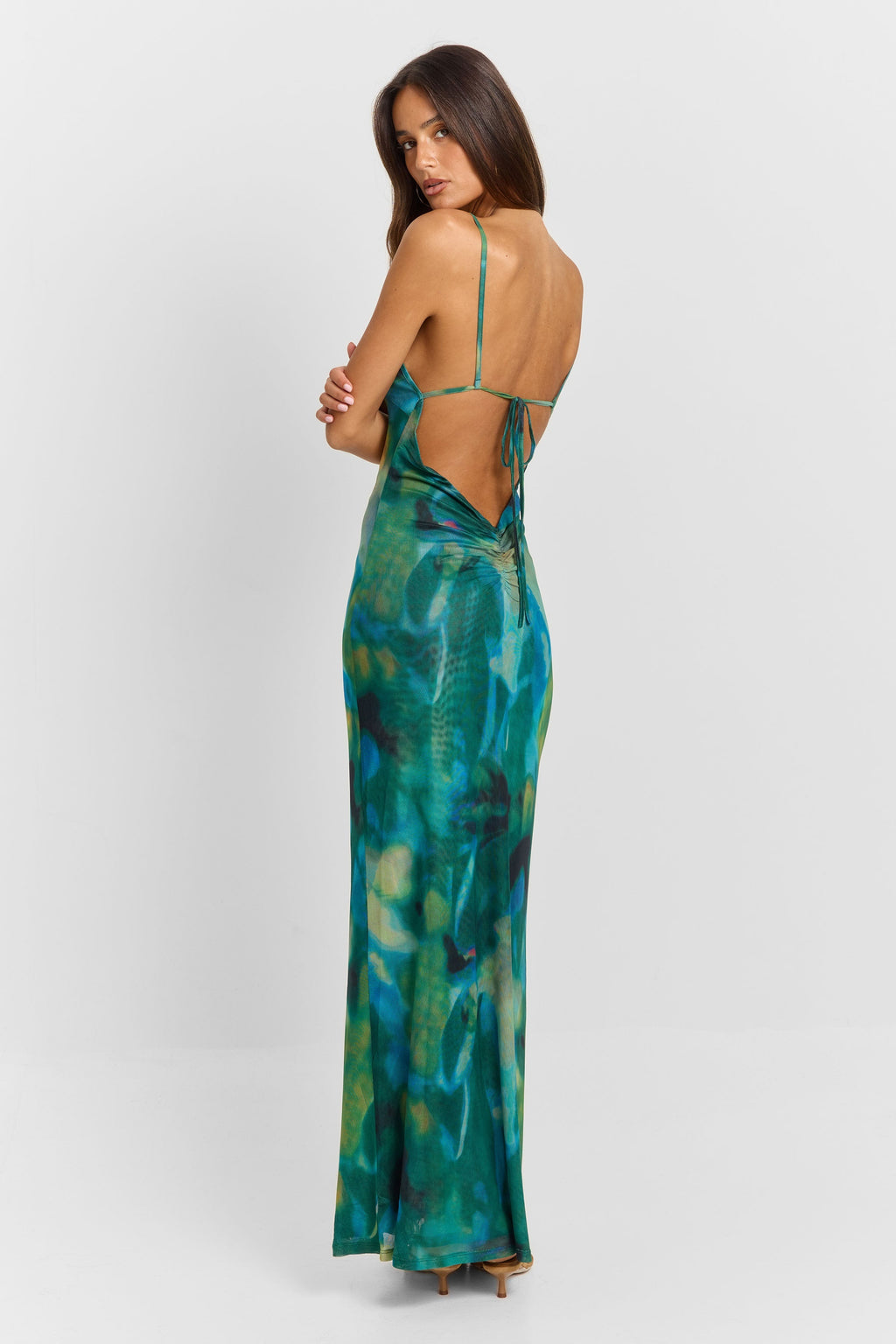 VERONIKA | Maxikleid mit Abstraktem Blumenmuster