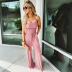 LINA | Schulterfreier Jumpsuit mit Smok-Detail