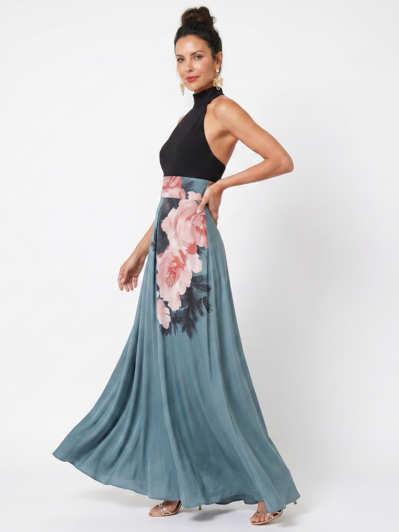 ROSALIE | Halter-Blumen-Maxikleid