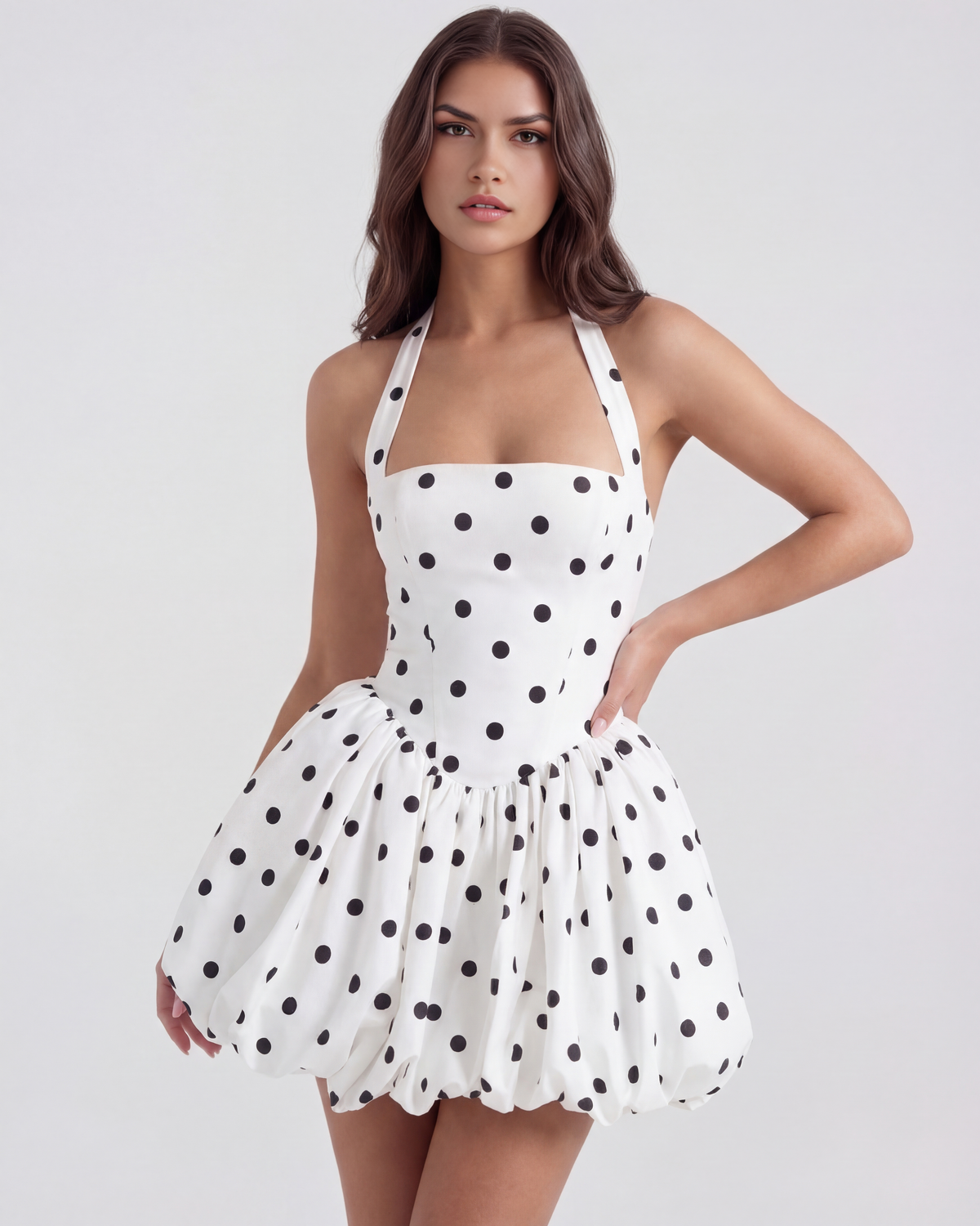 JOHANNA | Mini-Ballonkleid mit Polka-Dots