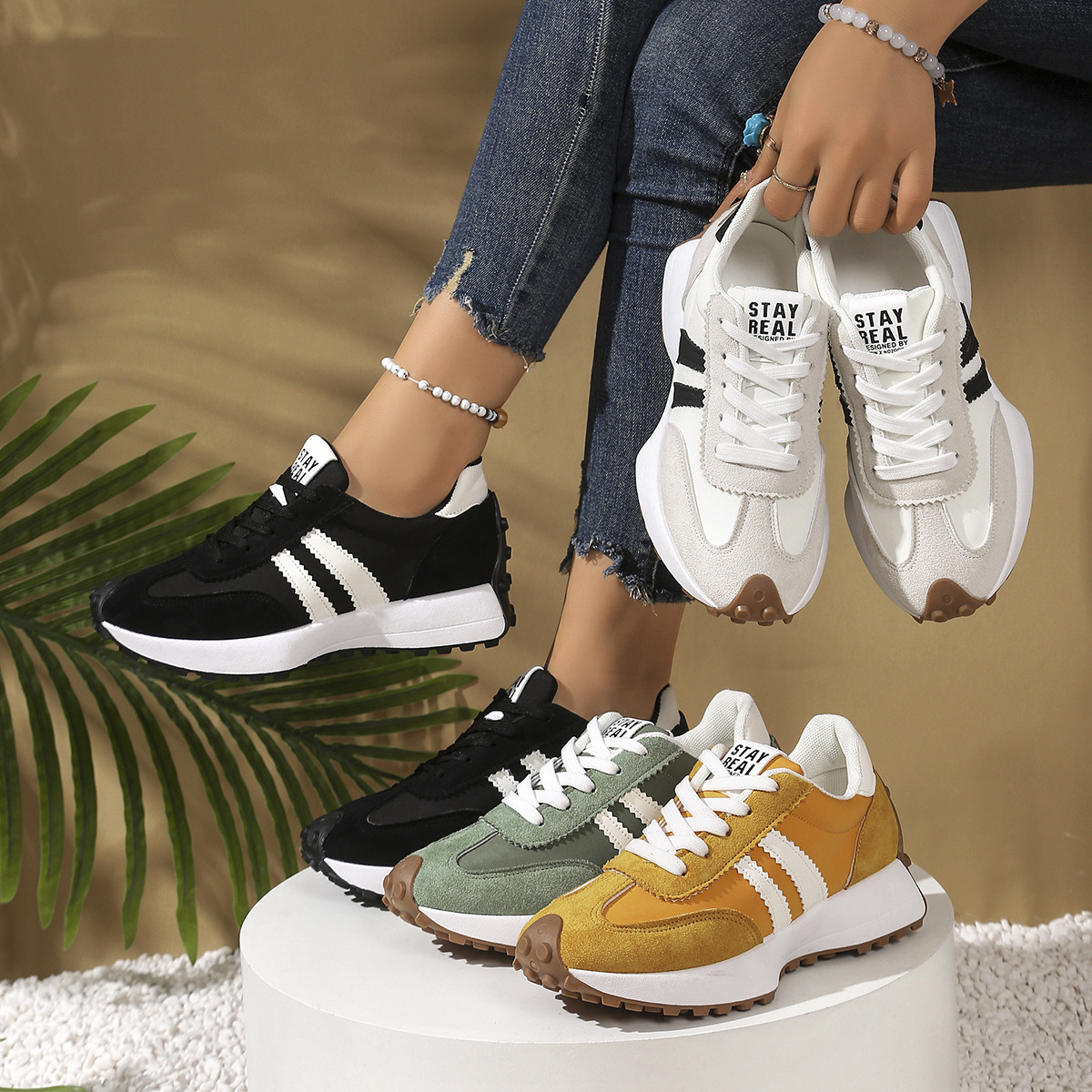 CLEO | Retro-Sneaker mit Schnürung