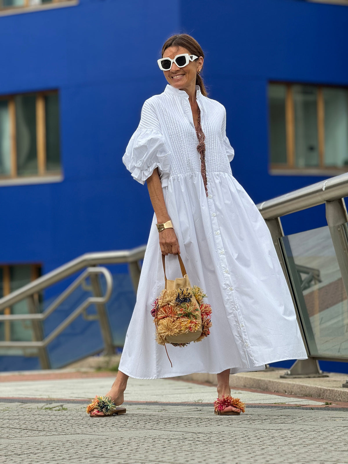 PHOEBE | Midi-Kleid mit Voluminösen Ärmeln