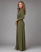 VIMMER | Maxikleid mit Tiefem V-Ausschnitt