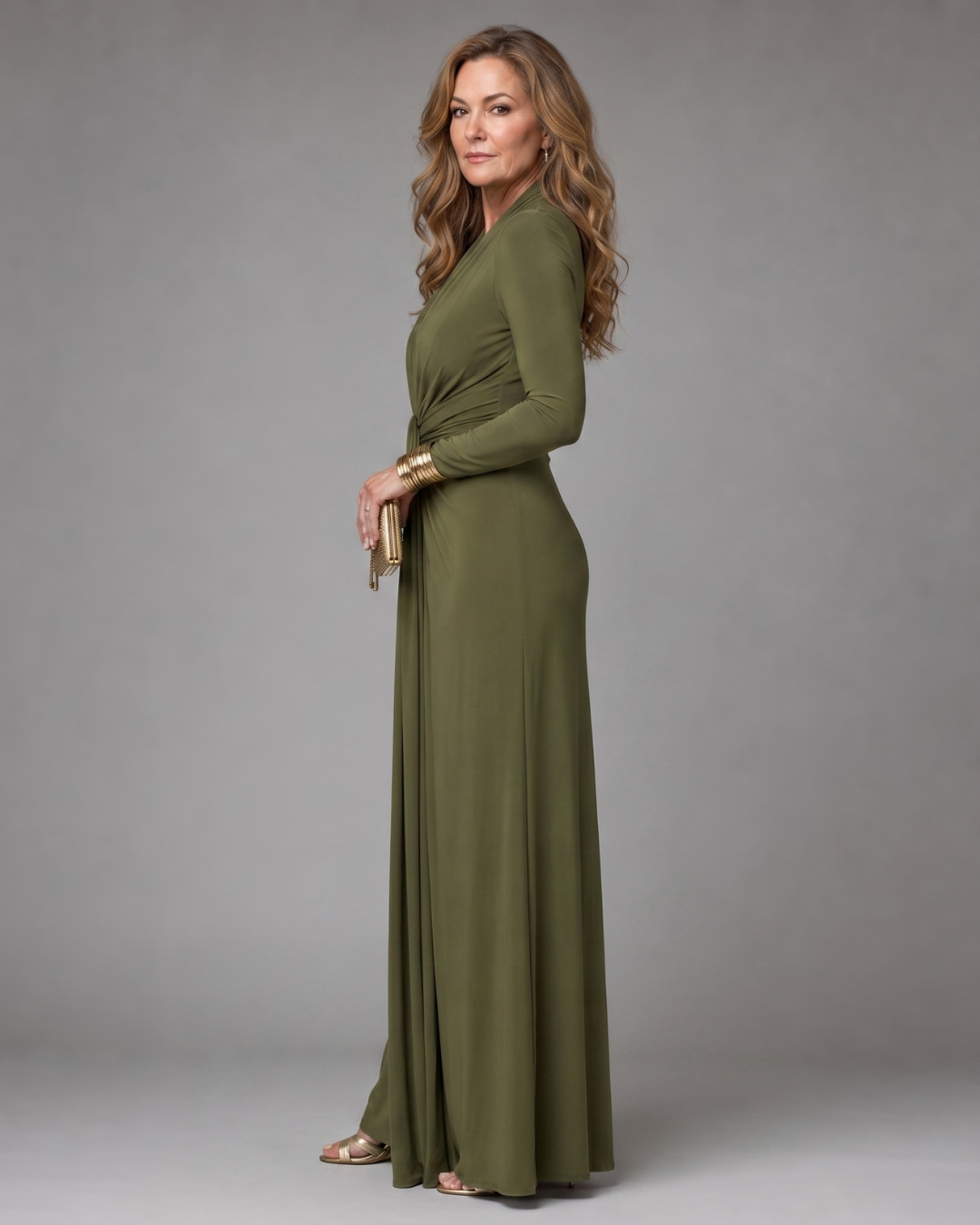 VIMMER | Maxikleid mit Tiefem V-Ausschnitt