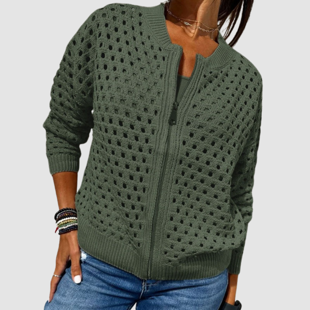 DELIA | Strickjacke mit Lochmuster
