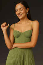 AURELIA | Fließendes Plissee Maxi Kleid