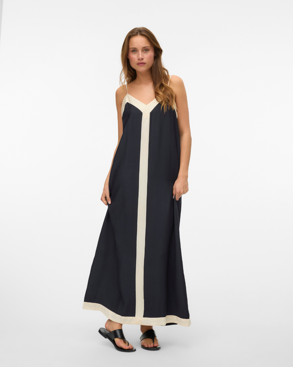 EMILY | Maxikleid mit Kontrastdetails
