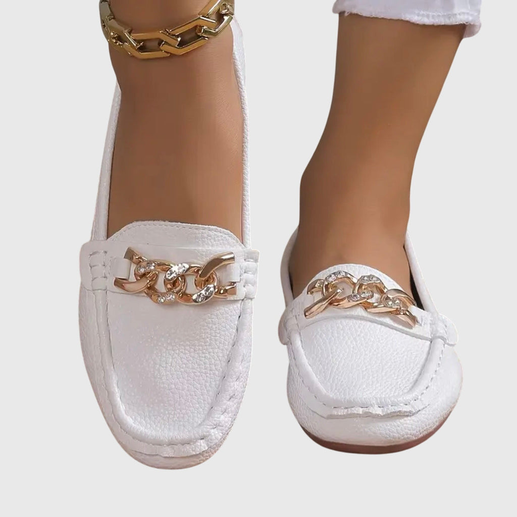 Eden - Flache Diamant-Schnalle Slipper