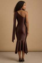 AIMEE | One-Shoulder-Midikleid
