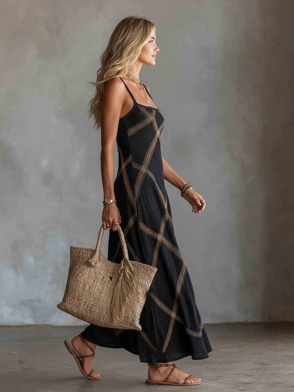 ZITA | Maxikleid mit Geometrischem Print