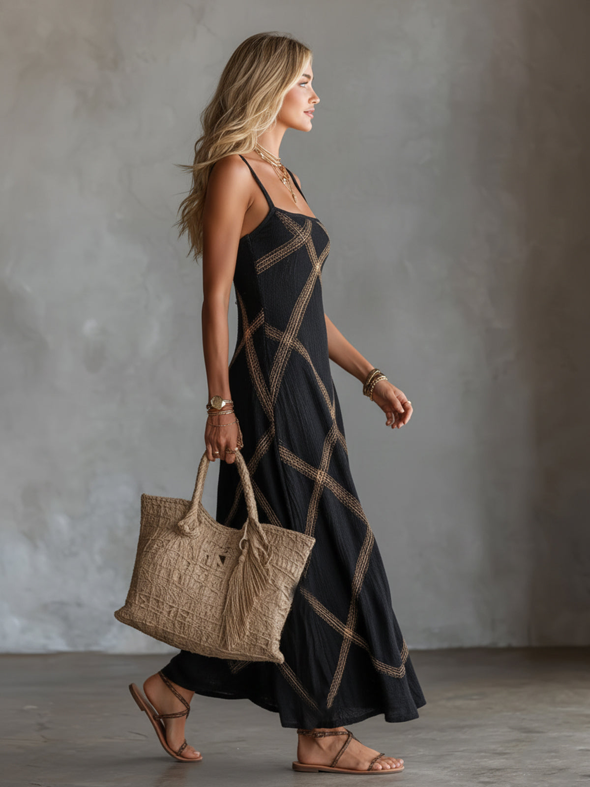 ZITA | Maxikleid mit Geometrischem Print