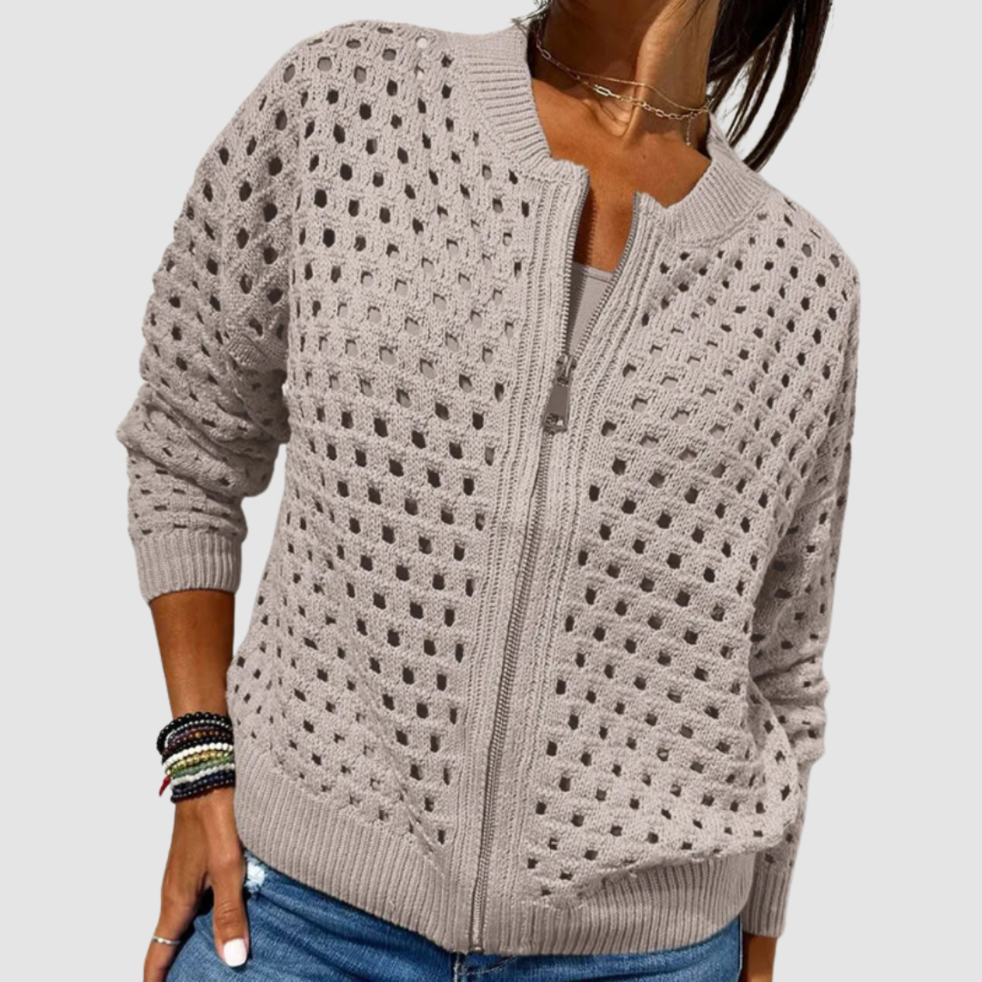 DELIA | Strickjacke mit Lochmuster