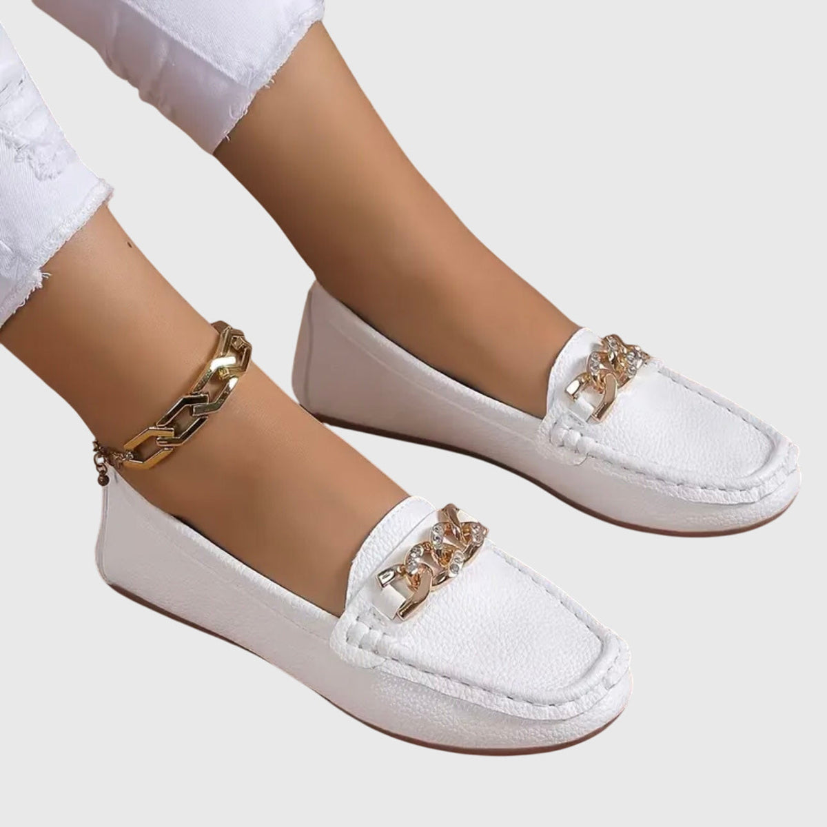 Eden - Flache Diamant-Schnalle Slipper