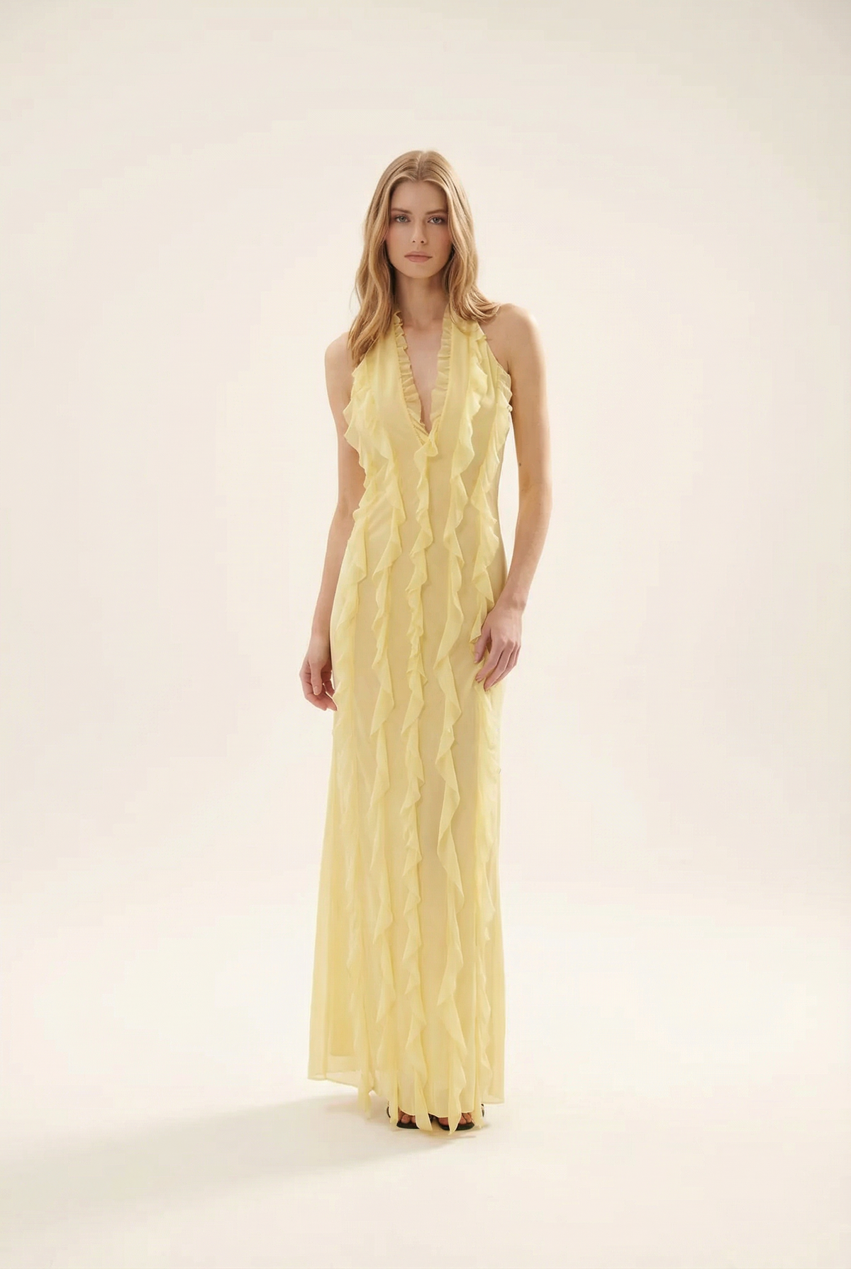 ESMEE | Fließendes Maxikleid mit Volant-Details