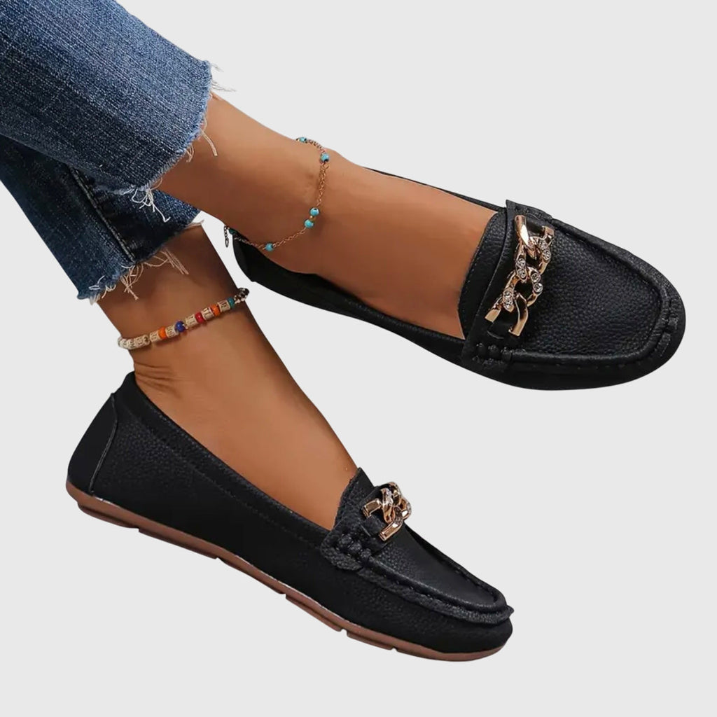 Eden - Flache Diamant-Schnalle Slipper