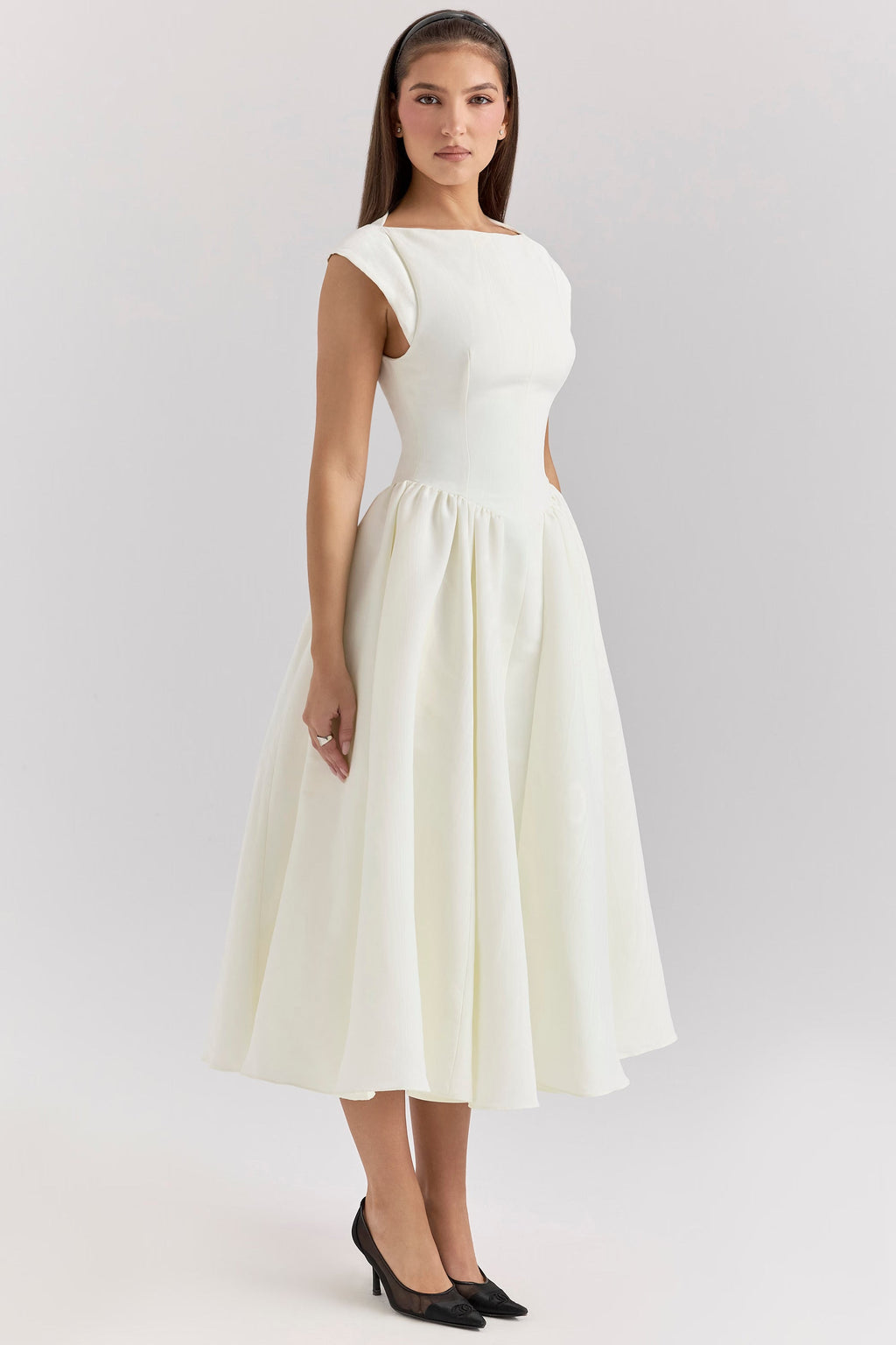 FARAH | Midikleid mit Kappenärmeln