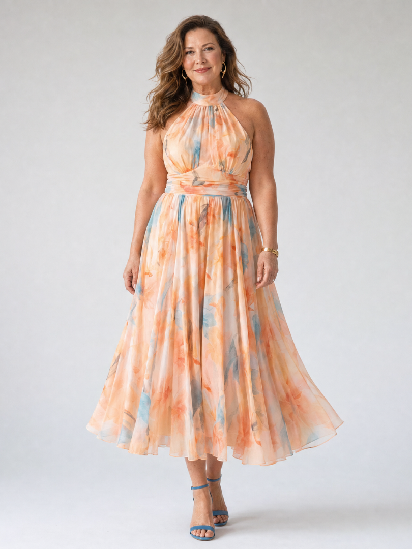 NORA | Weiches Halter-Maxikleid