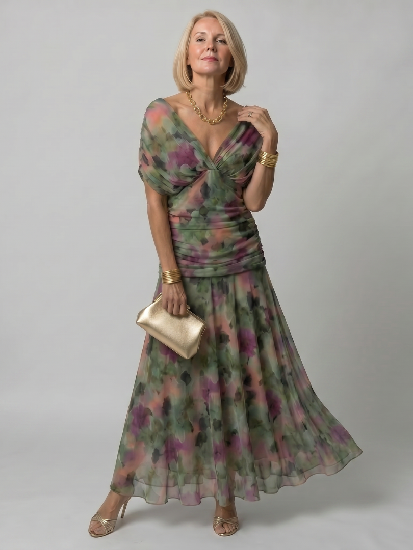 ANNEMARIE | Off-Shoulder Flow-Maxikleid