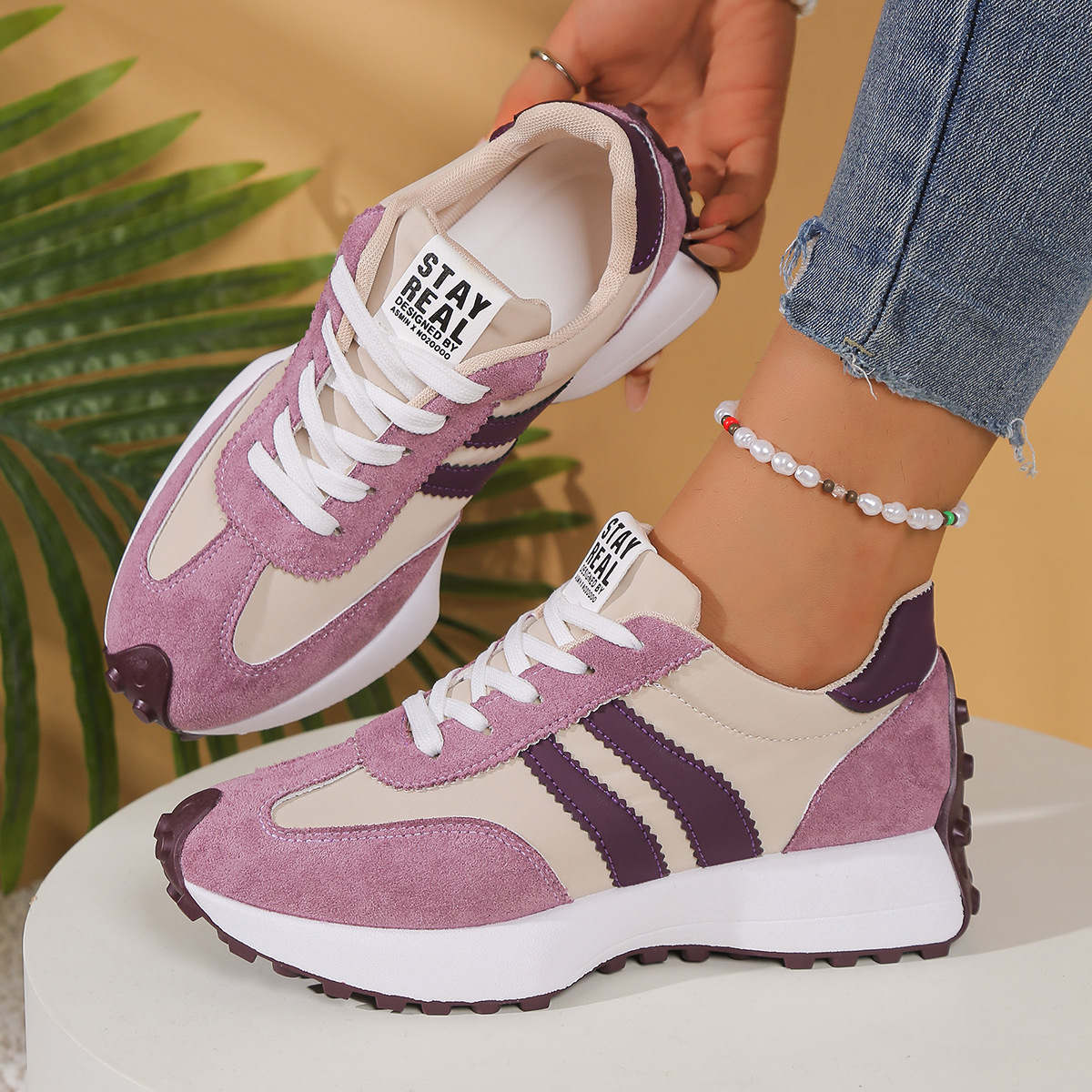 CLEO | Retro-Sneaker mit Schnürung